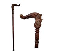 Cane de Marche en Bois Sculptée À La Main avec Poignée Ergonomique et Embout Caoutchouc pour Hommes & Femmes - Bâton Unique Stylé Les Personnes Âgées(Santa Claus Style)