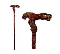 Cane de Marche en Bois Sculptée À La Main avec Poignée Ergonomique et Embout Caoutchouc pour Hommes & Femmes - Bâton Unique Stylé Les Personnes Âgées(Leopard-Head Style)