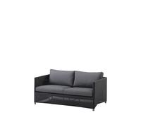 Cane-Line Canapé de 2 places de jardin Diamond graphite, gris structure Cane-line Weave, aluminium