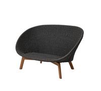 Cane-line Canapé Peacock 2 places soft rope Dark grey. teak