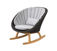 Cane-line Chaise à bascule Peacock Cane-Line Natté light grey. Cane-Line soft rope. teak