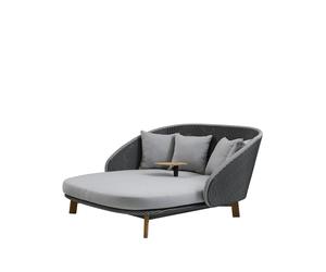 Cane-line Chaise longue Peacock Weave Cane-Line Natté grey/light grey. incl. coussins light grey & table