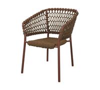 Cane-line Chaise Ocean en aluminium avec accoudoirs Umber brown (Soft Rope)