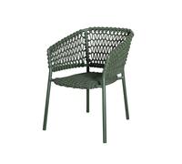 Cane-line Chaise Ocean soft rope avec accoudoirs Dark green