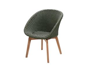 Cane-line Chaise Peacock soft rope Dark green. teak