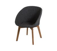 Cane-line Chaise Peacock soft rope Dark grey. teak