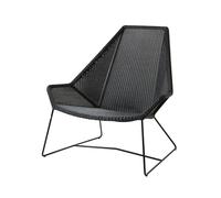 Cane-line Fauteuil à haut dossier Breeze noir, Designer Christina Strand, Niels Hvass, 98x98x87 cm