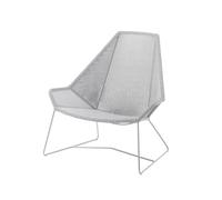 Cane-line Fauteuil lounge Breeze weave haut dossier White grey