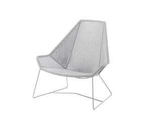 Cane-line Fauteuil lounge Breeze weave haut dossier White grey