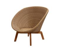 Cane-line Fauteuil lounge Peacock Weave Natural. pieds en teck