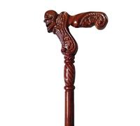 Cane Marche en Bois Rouge À Tête Crâne Sculptée La Main - Orné Bâton pour Hommes et Femmes Gothique Décoratif pour Collection