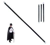 Cane Noire, Magique en Plastique de 40 Pouces avec Capuchons Blancs, Canne de Costume d'halloween détachable pour Les Fournitures Costumes fête d'halloween