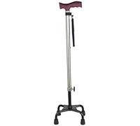Canes Stick Walking Stick Old Crutches 4 Pieds Cane légèrement télescopique Stable sans Glissement légèrement réglable, Tube en Argent décorer Aqiong