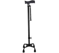 Canes Stick Walking Walking Canne Holder Stick Stick Stick Crutch pour Vieil Homme âgé Telescopic Stable Non Glissement Lightweight Hauteur réglable avec 4 Feets Sticks de Marche Noirs pour Les