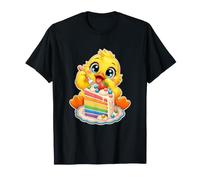 Caneton avec gâteau en Couches de Six Couleurs T-Shirt