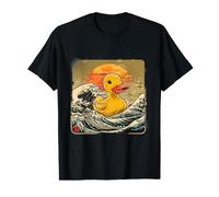 Caneton en Caoutchouc Motif Vague océanique Coucher de Soleil T-Shirt Graphique avec Valeur