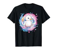 Caneton mignon dans un tourbillon magique de couleurs T-Shirt