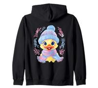 Caneton Souriant Hiver Mignon Oiseau Portrait Graphique Canard Sweat à Capuche
