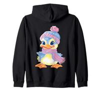 Caneton Souriant Hiver Mignon Oiseau Portrait Graphique Canard Sweat à Capuche