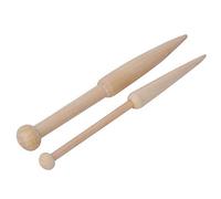 HEEPDD 2 pcs Canette Hêtre Bois Bâton, DIY Artisanat Tissage Outil Tissé Chandail Écharpe Tapisserie Naturel Unique Tête Solide Laine Tige Courte pour DIY Maison Tissé