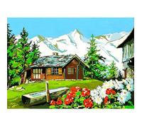 Canevas antique A la montagne 45x60cm