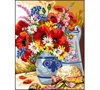 Canevas Antique Bouquet Champêtre 50x65cm