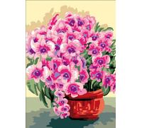 Canevas Antique Bouquet De Pensées 32x50 Cm