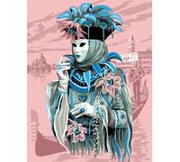 Canevas Antique Carnaval De Venise 50x65cm