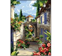 Canevas antique Corridor provençal 45x60cm