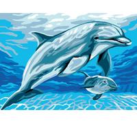 Canevas Antique Dauphins 32x50 Cm