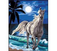 Canevas Antique Galop Sous La Lune Mimo Verdé 50x65cm