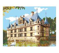 Canevas Antique Le Château D'azay Le Rideau 50x65cm