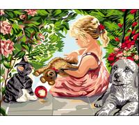 Canevas Antique Le Monde D'une Petite 50x65cm