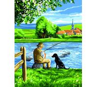 Canevas Antique Le Pêcheur Tranquille Rafael Angelo 50x65cm