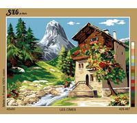 Canevas Antique Les Cîmes 45x60cm