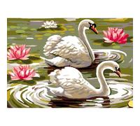 Canevas Antique Les Cygnes 32x50 Cm