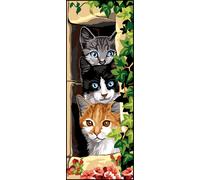 Canevas Antique Les Trois Chats 25x60cm