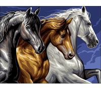 Canevas Antique Les Trois Étalons Rafael Angelo 50x65cm