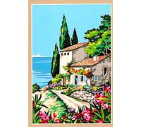 Canevas Antique Maison En Bord De Mer 30x40cm