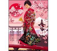 Canevas Antique Soleil Rouge Mimo Verdé 50x65cm