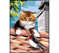 Canevas Antique Sur Le Toit 40x50cm