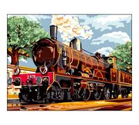Canevas Antique Train À Vapeur 50x65cm
