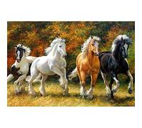 Canevas Broderie Point De Croix Kit Complet Adulte Debutant Animal Cheval Imprimé Tissu 11Ct Point De Croix Bricolage Kit De Broderie Fils Dmc Artisanat À La Main Aiguille À Coudre Kit Broderie P