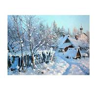 Canevas Broderie Point De Croix Kit Complet Adulte Debutant Paysage Maison Hiver Neige Paysage Imprimé Tissu 11Ct Point De Croix Motifs De Broderie Dmc Fils Artisanat Estampillé Kit Broderie Poin