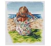 Canevas Broderie Point de Croix Kit Complet Adulte - Facile Kit Broderie Debutant pour Loisirs Créatifs 46x51 c KIT OUVRAGE COUTURE