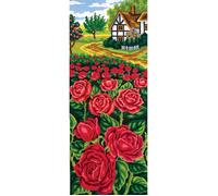Canevas imprimé CDA - Champ de roses 21x50 cm