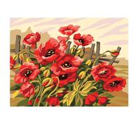 Canevas imprimé CDA - Coquelicots 30x40 cm