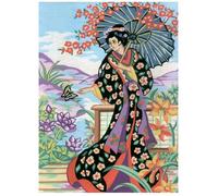 Canevas imprimé CDA - Dame japonaise 22x30 cm
