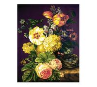 Canevas imprimé CDA - Fleurs anciennes 50x40 cm