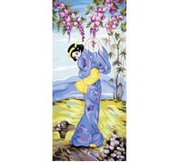 Canevas imprimé CDA - Geisha en automne 23x50 cm